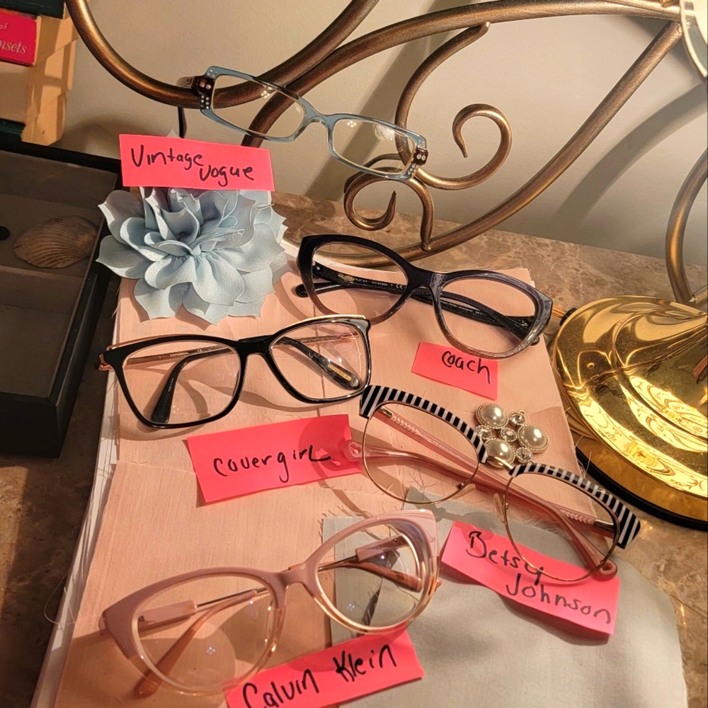 6 pair of name brand eye glass frames
